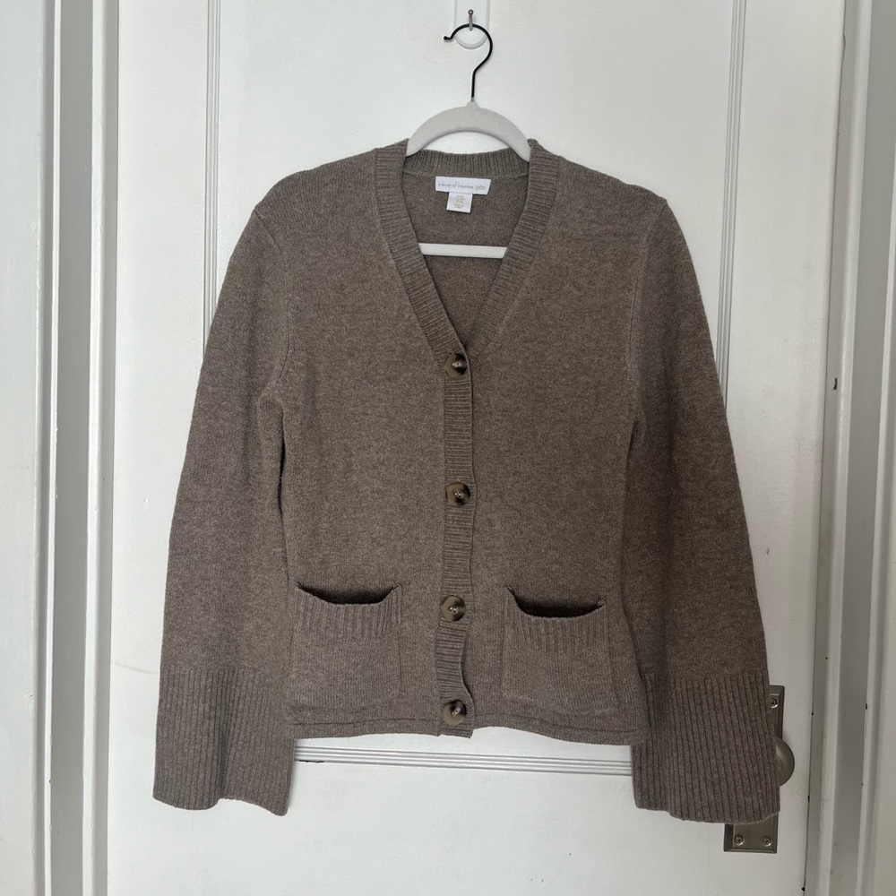 CLOSING SALE House of Harlow Button Front Knit Taupe Brown Cardigan Size M